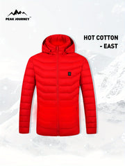 Men's Casual Heating Hooded Jacket for Outdoor Activities