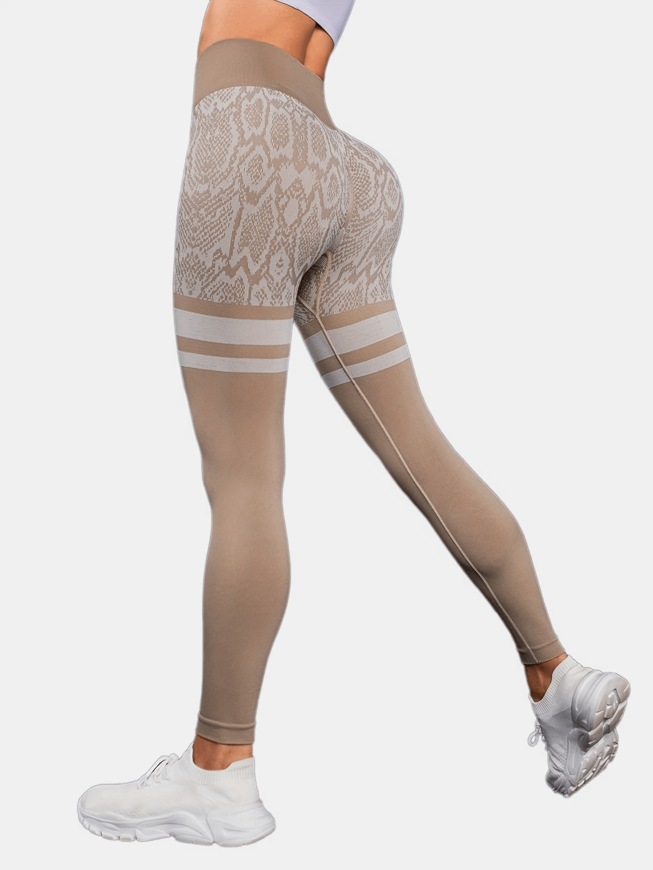 Snake Pattern Sports Leggings High Waist Yoga Pants Women's Activewear
