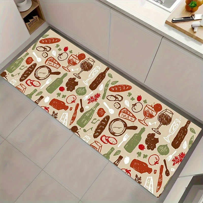 Cartoon Area Rug Hand painted Pattern Floor Mat Machine Washable Carpet