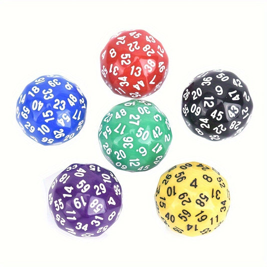 1pc 60 Sided Gaming Dice Number 1-60 Acrylic Dice