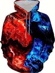 Starry Sky Print Hoodies For Men Graphic Sweatshirt Comfy Hooded Pullover