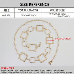 Metal Waist Chain Women's Square Belt For Dress Shirt Suit