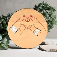 Wooden Laser Engraved Birth Bracelet Holder Keepsake Gift