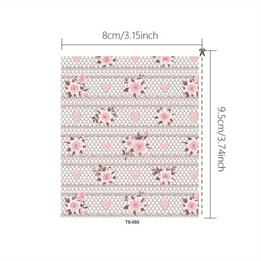 5D Floral Plant Embossed Nail Decals Self Adhesive Nail Stickers