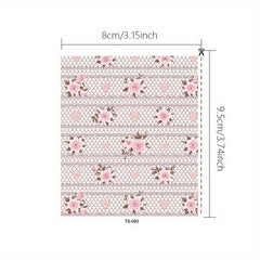 5D Floral Plant Embossed Nail Decals Self Adhesive Nail Stickers