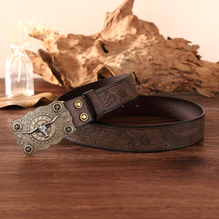Western Cowboy Retro Embossed Men's Business Belt