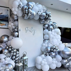 144pcs Silvery Confetti Balloons Garland Kit for Party Decoration