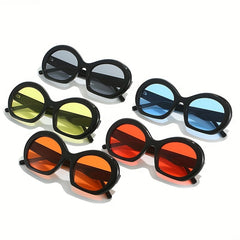 Y2K Oversized Tinted Lens Sunglasses For Women Men Round Inflated Frame Glasses