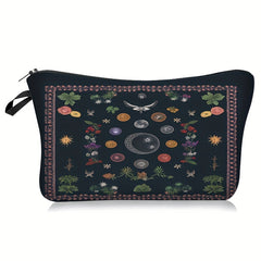 Vintage Moon Phase Pattern Storage Pouch Zipper Makeup Bag