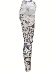 Geometric Print Elastic Waist Leggings