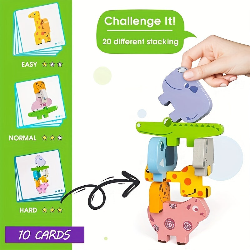 LZOY Montessori Wooden Blocks Sorting & Stacking Toys for Toddlers