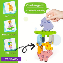 LZOY Montessori Wooden Blocks Sorting & Stacking Toys for Toddlers