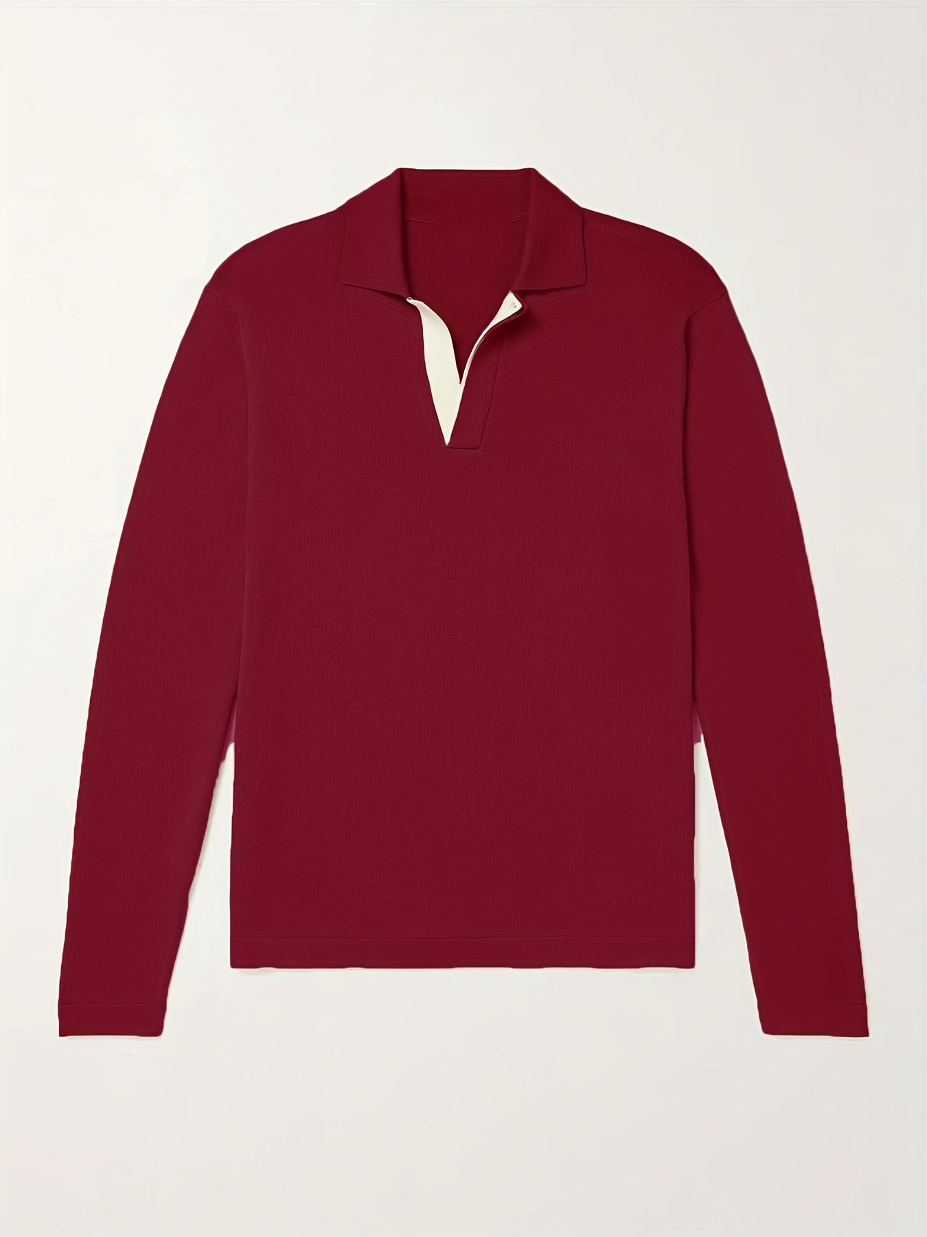 Men's V Neck Polo Collar Pullover Sweater