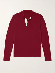 Men's V Neck Polo Collar Pullover Sweater