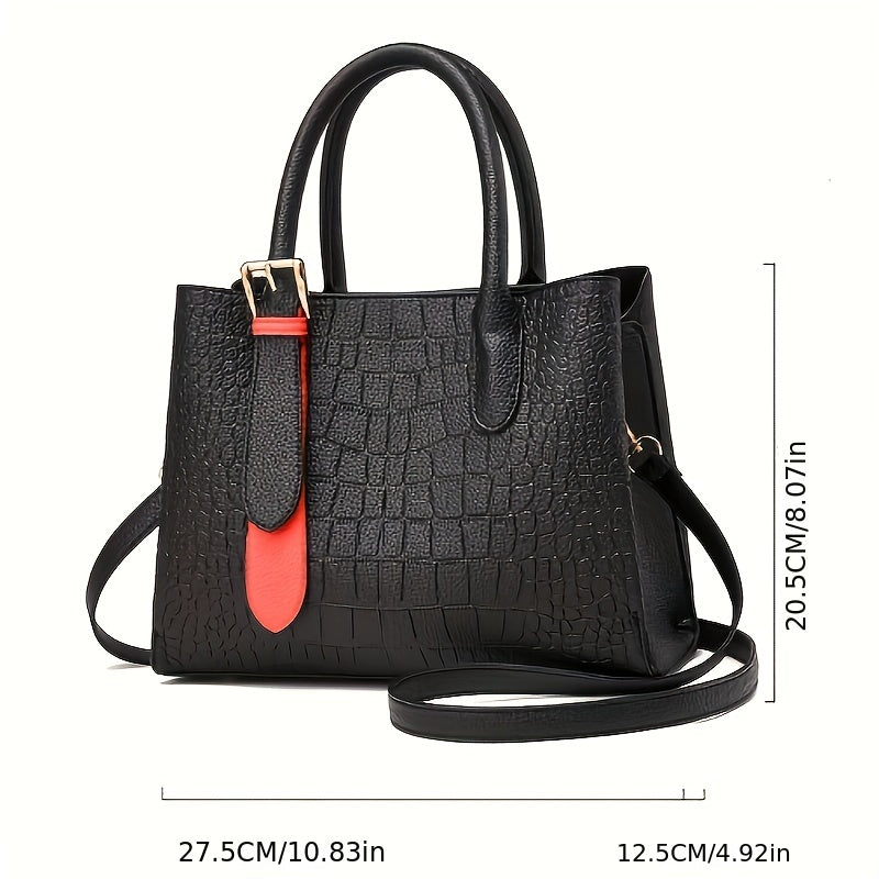 Crocodile Pattern Tote Bag Handbag for Daily Commute