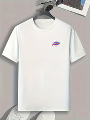 Letter Pattern Print Men's Tee - Graphic Sports Tshirt