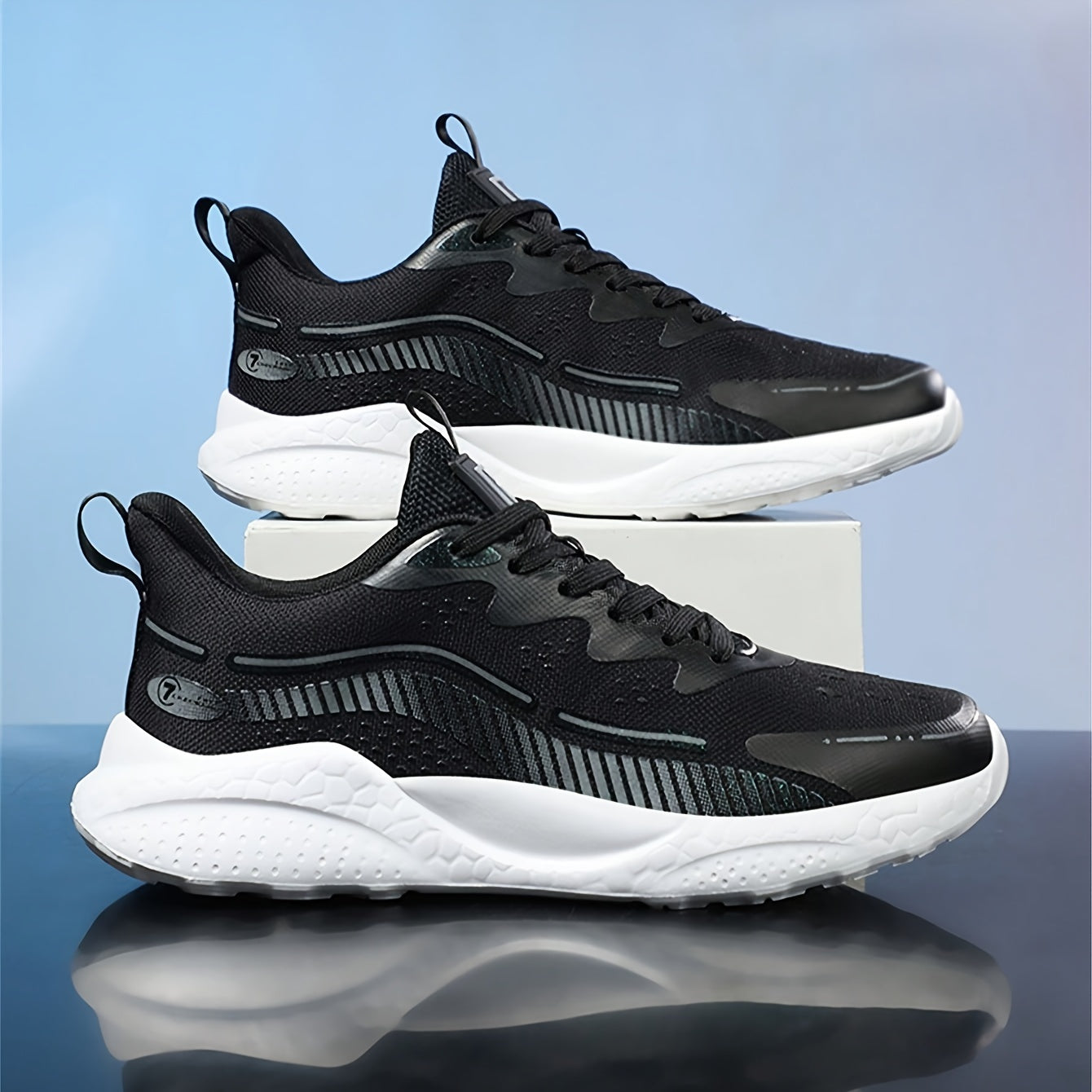 Men's Gradient Colour Sneakers Comfy Non Slip Lace Up Shoes