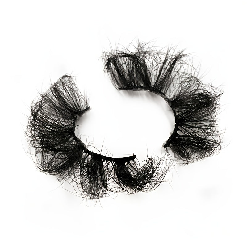 25mm Dramatic Faux Mink Lashes - Volume Long Fluffy Natural