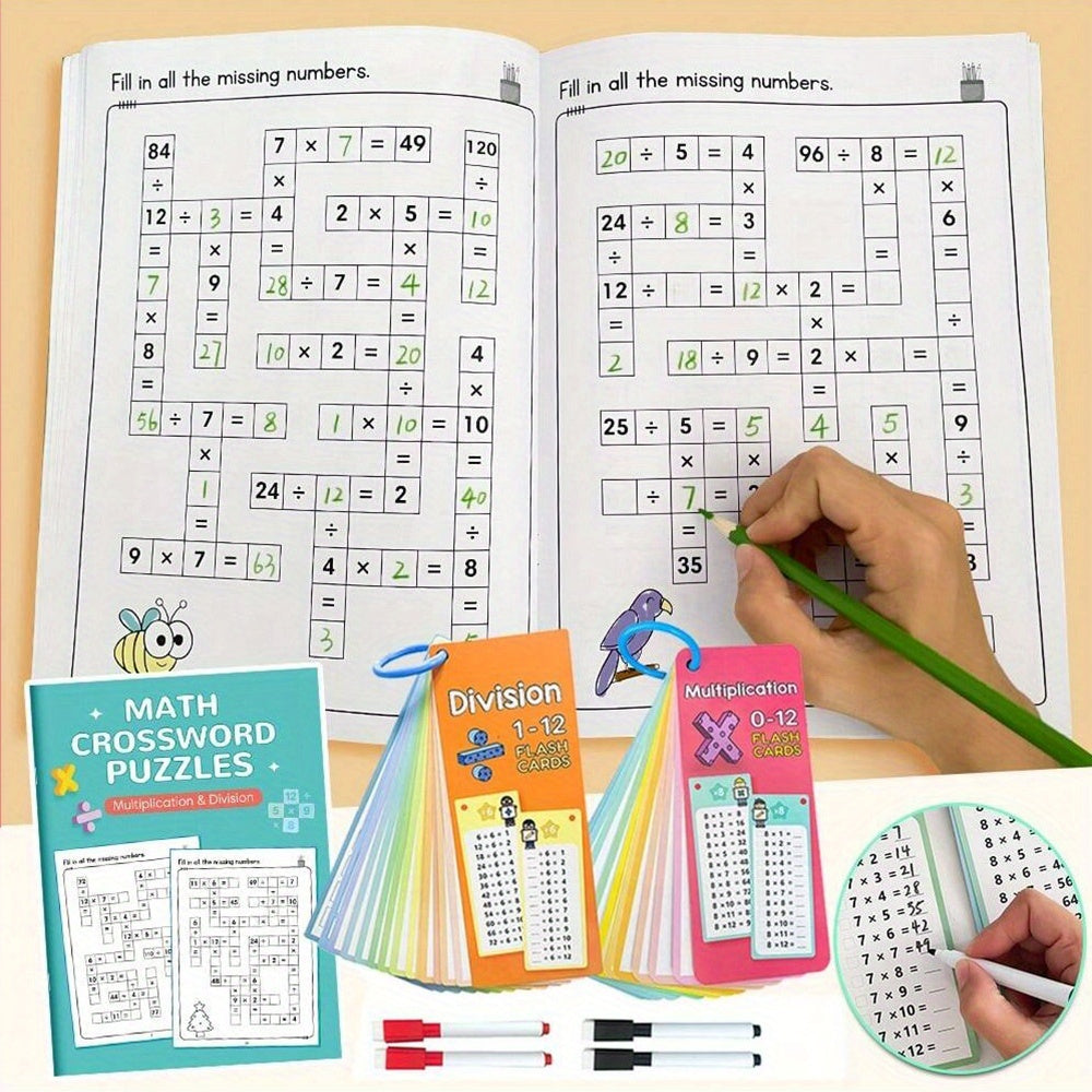 LACHILLY Multiplication & Division Times Table Workbooks & Flashcards Bundle