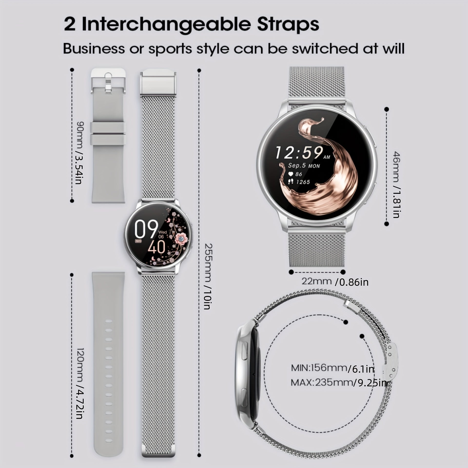 Meatball Smartwatch IP68 Waterproof 19 Sports Modes Music Player