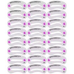 24pc Reusable Eyebrow Stencil Kit for Perfect Female Eyebrows Shape & Enhance