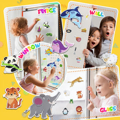 Reusable Fluffy Sticker Book Set for Ages 3-5