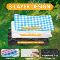 Waterproof Picnic Blanket With Carry Strap - Family Camping Beach Party