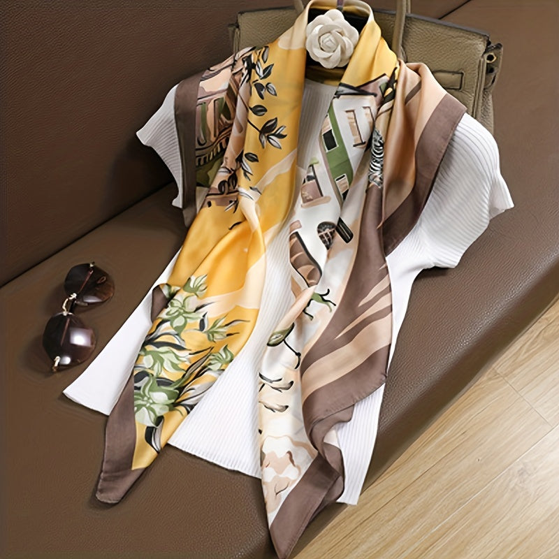Vintage Casual Neckerchief Bandana Satin Head Scarf Boho Hair Wrap