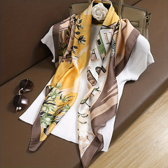 Vintage Casual Neckerchief Bandana Satin Head Scarf Boho Hair Wrap