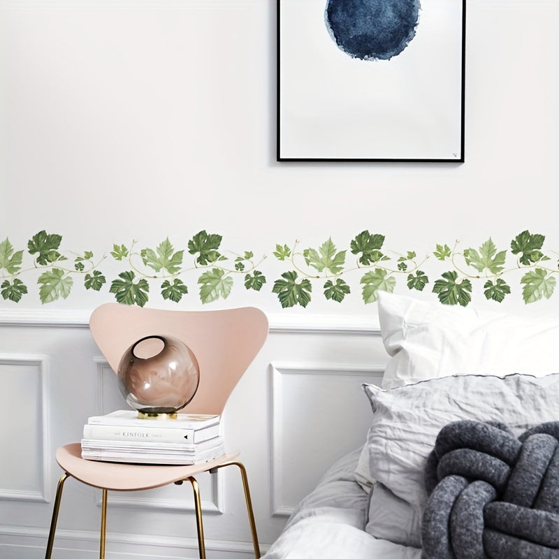 Green Plants Wall Decals Peel and Stick Decor for Bedroom Living Room