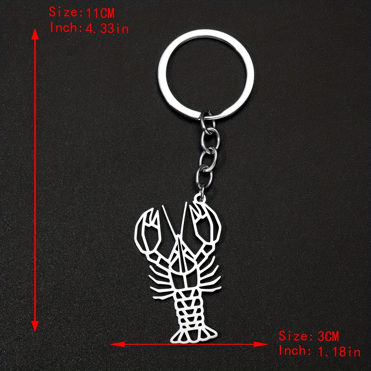 Creative Stainless Steel Lobster Keychain For Men