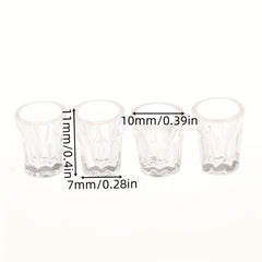 4pcs Mini Resin Transparent Cup Dollhouse Accessories Model