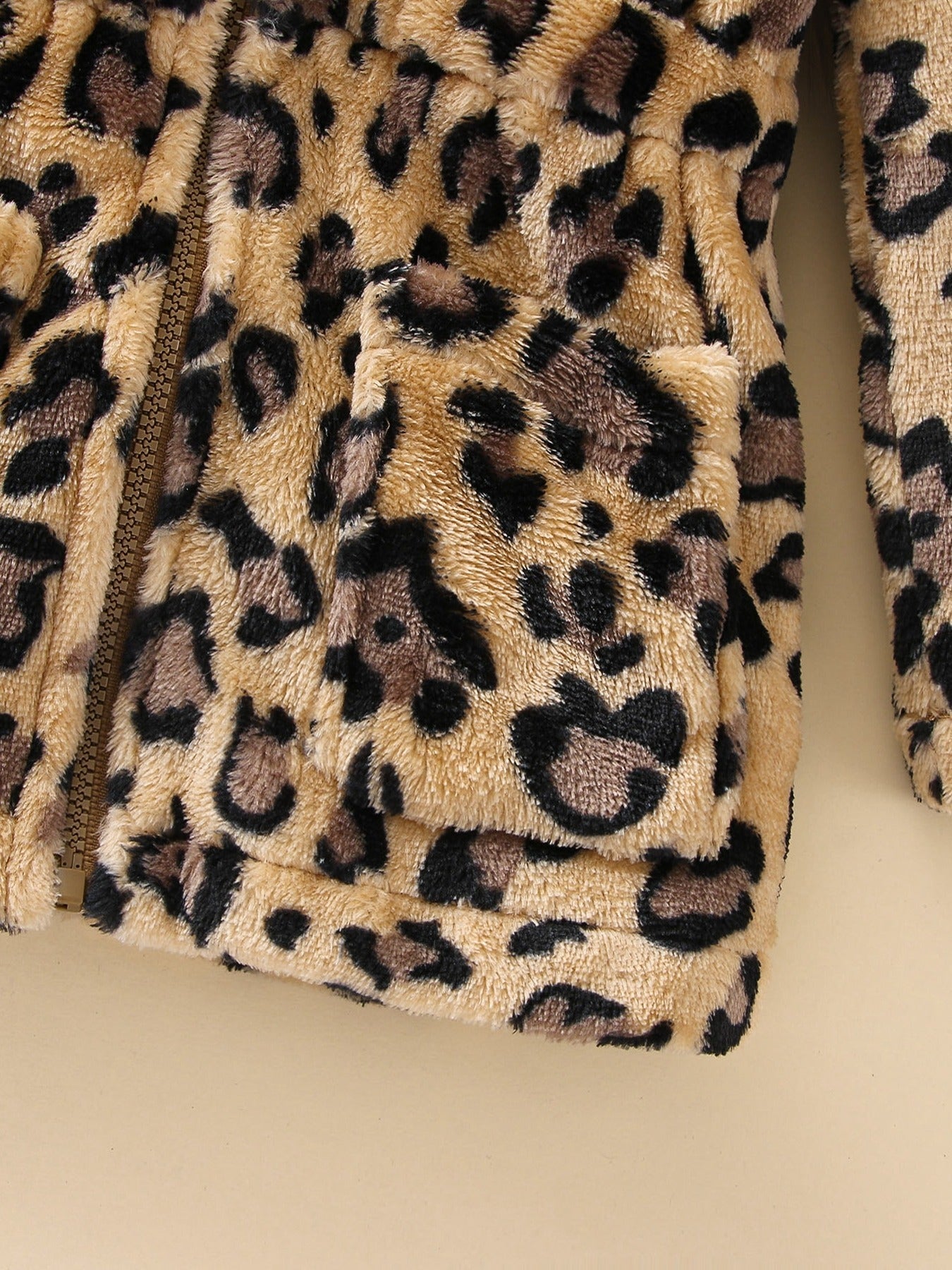 Vintage Leopard Hooded Long Sleeve Coat