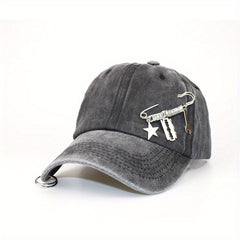 Distressed Cotton Baseball Cap Sun Hat Adjustable