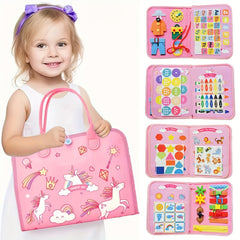 Pink Unicorn Large Board Sensory Learning Busy Board Toy