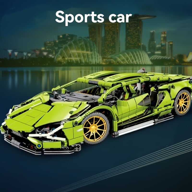 1200-Piece Green Racing Model Kit Building Blocks