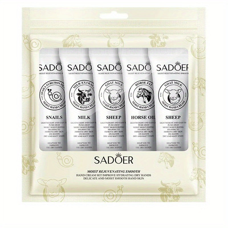 5 Pack Hand Cream Set Natural Plant Fragrance Moisturizing Travel Size