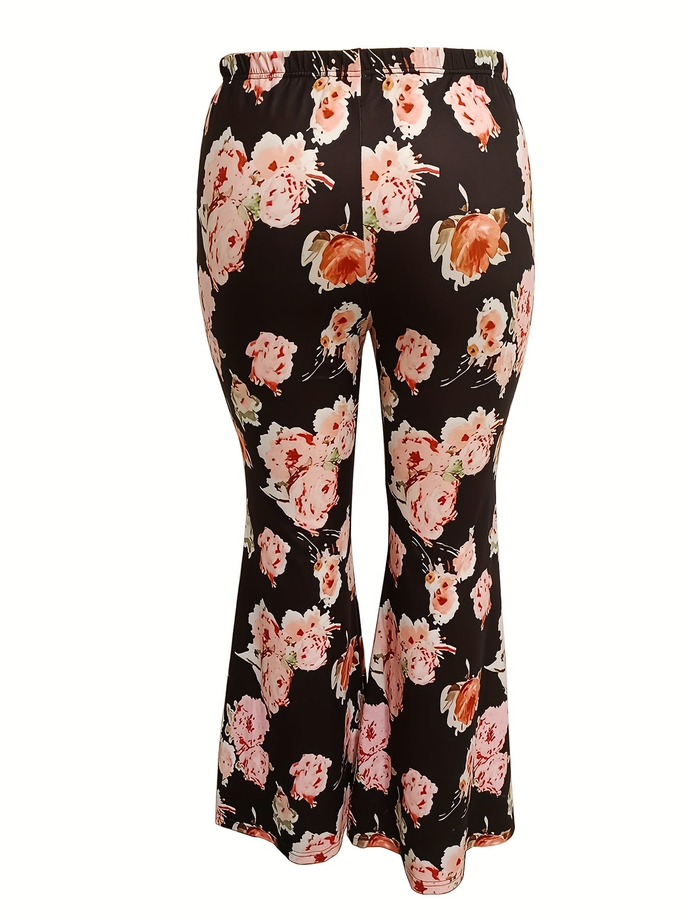  Women's Floral Print Flare Leg Trousers