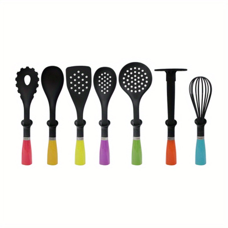 7pcs Kitchen Cooking Utensils Set Vertical Plastic Handle Nylon Kitchen Tools