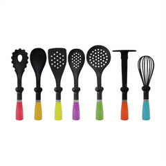 7pcs Kitchen Cooking Utensils Set Vertical Plastic Handle Nylon Kitchen Tools