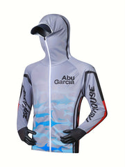 Men's UPF 50 Sun Protection Hooded Jacket Quick Dry Long Sleeve Rash Guard