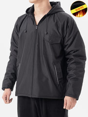 Men's Waterproof Hooded Zip Up Jacket for Outdoors