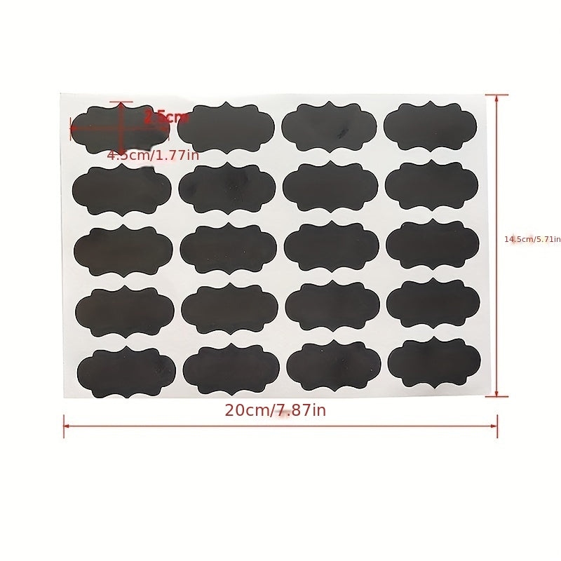100pcs Waterproof Chalkboard Spice Jar Labels Blackboard Marker Pen Stickers