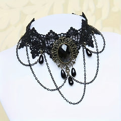 Halloween Vintage Gothic Punk Style Lace Necklace Punk Jewelry