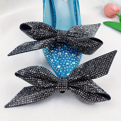 2Pcs Detachable Tie Bow Shoe Buckles for Decoration Ladies Gift
