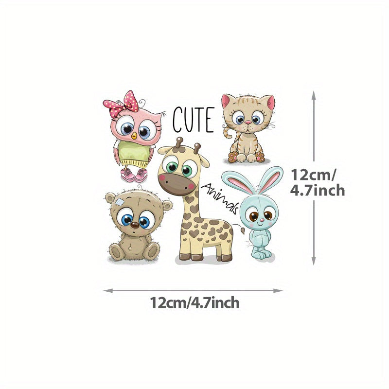 5pcs Animal Patches Iron On For T Shirt DIY Decoration