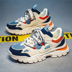 Men's Breathable Chunky Shoes Casual Lace Up Soft Sole Sneakers