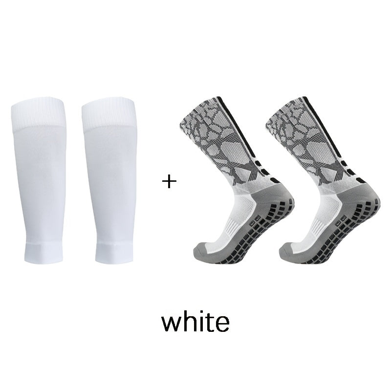 Silicone Non-slip Football Socks Set with Shin Guard Sock