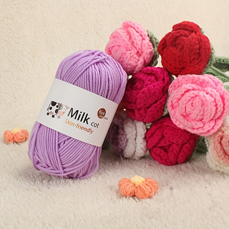3pcs Soft Milk Cotton Yarn for DIY Knitting & Crocheting 50g pc