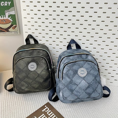 Casual Rhombus Waterproof PU Leather Backpack
